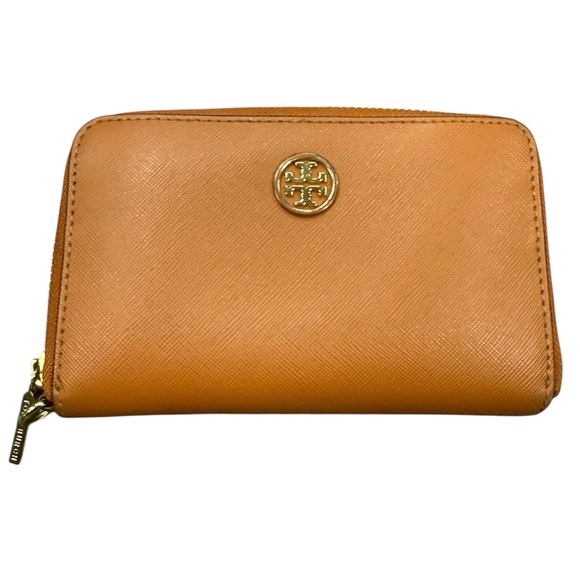 Tory Burch Handbags - Tory Burch Tan Chestnut brown zip around Wallet with Gold Hardware